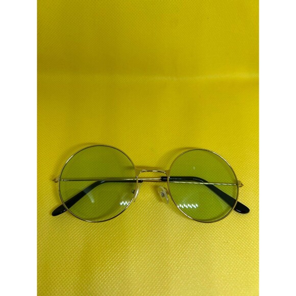 Green round glasses, John Lennon fashion circle retro hippie - Picture 1 of 3